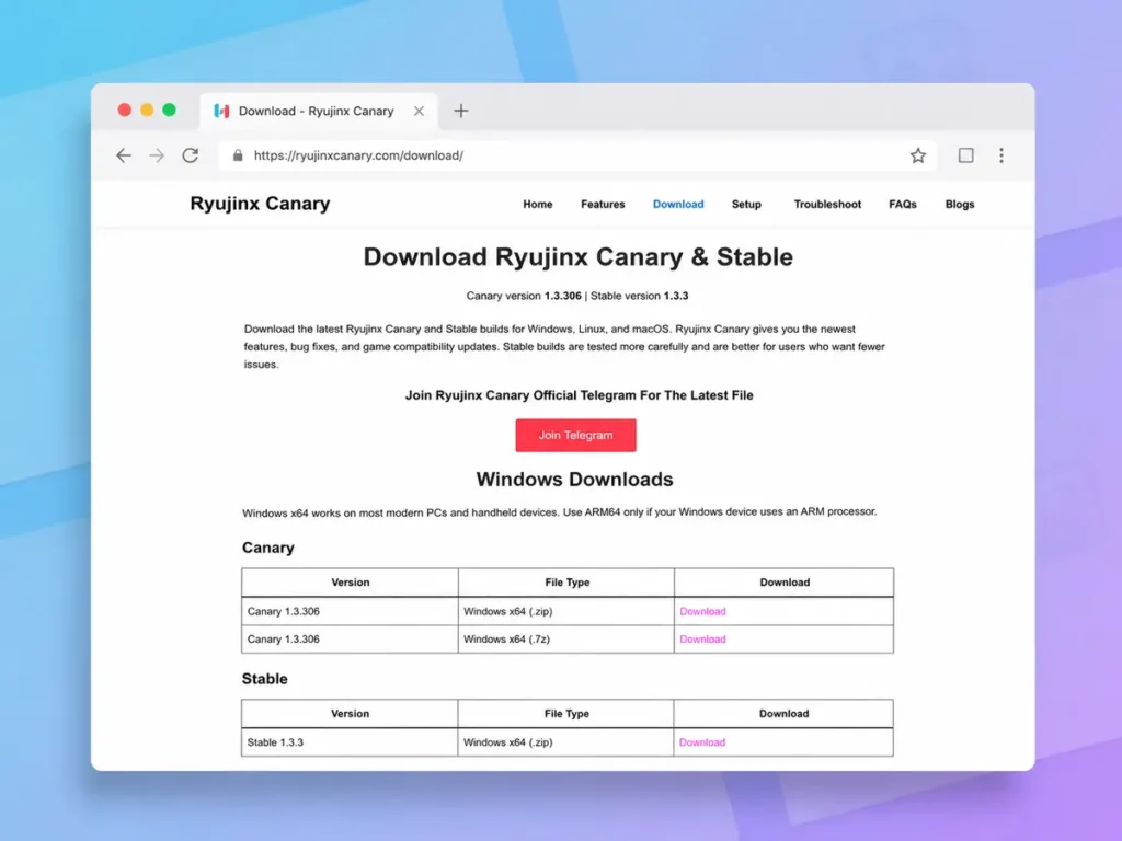 Download Ryujinx Canary and Stable versions on Windows, Linux, macOS with official browser preview