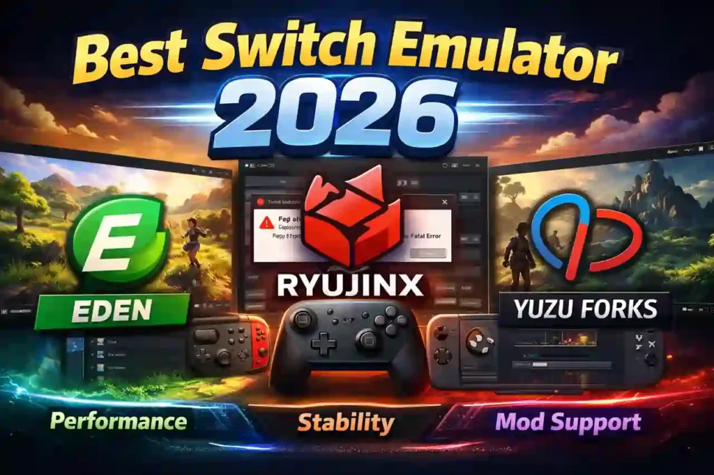 Best Nintendo Switch emulator 2026 comparison Eden Ryujinx Yuzu